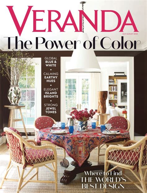 Veranda magazine - Veranda. March/April 2024. Add to favorites. VERANDA is a forum for the very best in living well. Always gracious, and never pretentious, we keep readers abreast of the finest in design, decorating, luxury travel, and more, inspiring them with beauty and elegance. VERANDA is both an ideas showcase and a deeply pleasurable escape, a place where ...